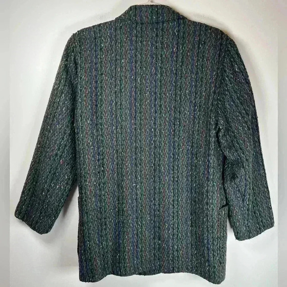 Vintage Counterparts Wool Blend Multicolor Stripe Tweed Blazer Women’s Size 6 - Picture 8 of 13